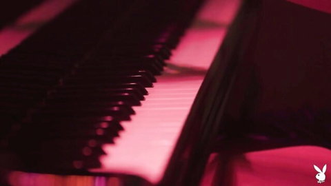 Maitland Ward intimate melody on piano, Playboy Plus red glow