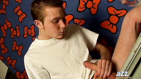 Young trans performer holds hot cum load in glass of water