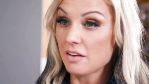 Brittney Kade seductive close-up with blonde hair and makeup