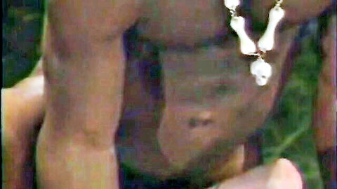 Muscular black man with bone necklace in BBC threesome feat. Nina DePonca