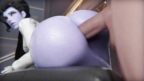 3D Widowmaker with huge purple ass fucked doggy style from behind