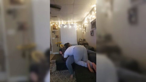 BriccBowsette buff couple amateur doggy style fuck on couch