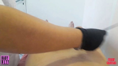 BabyLuna939 smooth legs and socked feet in laser hair removal happy ending