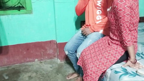 Desi couple in intimate lap-sitting pose, Desi SexCreator style amateur tease