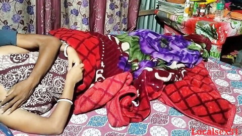 Sonali Bhabhi Desi Indian wife post-sex on bed with cum coverage