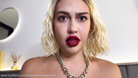 Princess Lynette Phoenix topless in Russian findom spit fetish tease