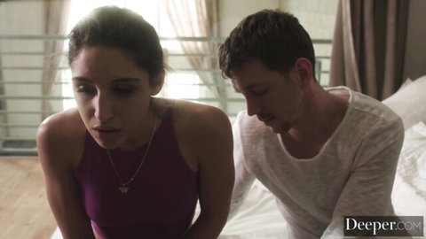 Abella Danger in steamy anal encounter, looking back in purple dress