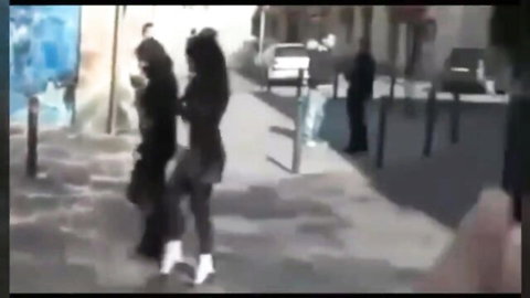 Nurse Chulbuli in short black dress walking teasingly on street