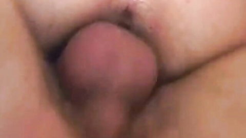 Extreme closeup of pink prolapsed anus bulging out after rough gay anal fuck