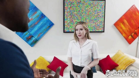 Alaina Taylor in white blouse and gloves with black bull, Vixen maid scene