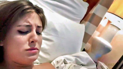 Emotional brunette in bed from ATK Girlfriends creampie compilation