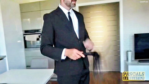 Lady Bug dominated in suit by man in Pascals Subsluts anal scene