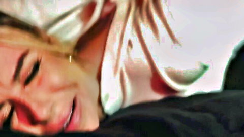 Summer Vixen teary-eyed blonde in white lingerie, intense expression