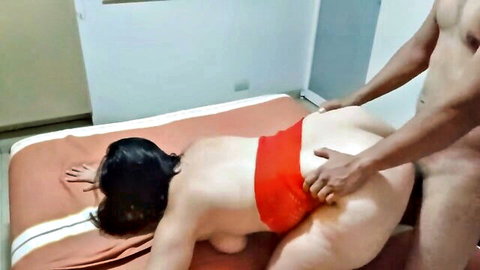 Ixza grinds on Madura's big Mexican booty in hardcore doggy style sex