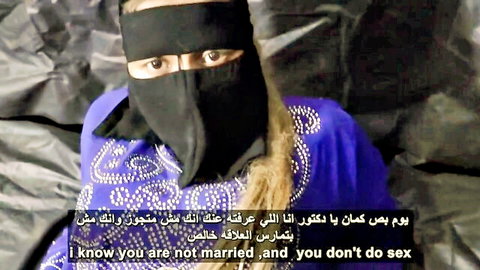 Veiled Arab Xnxxaraby in niqab teases before chastity anal sex