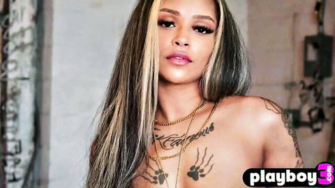 Naked Hispanic teen biker with big ass and tattoos posing seductively