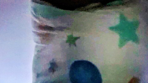 Abstract femboy diaper mess accident with colorful wet spots and stars