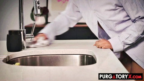 Naomie Stark seduced by dominant coworker in teasing kitchen preview