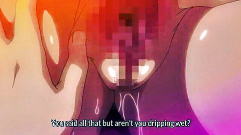 Busty anime girl from Joshi Luck! dripping wet with censored nudity