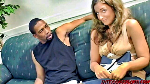 Blonde Jayma in tank top teases black stud while military hubby away, interracial cheating