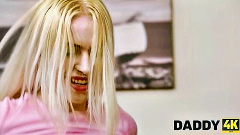 Vera Jarw blonde with wild hair screaming in intense daddy4k sex scene