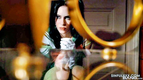 Busty Ria Sunn as nurse in intense police gangbang scene