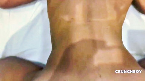 Joaquin nude massage on muscular back, gay erotic scene