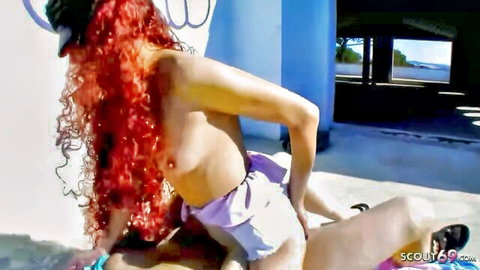 Hispanic mature redhead topless outdoor butt fucking anal sex