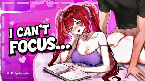 Yumprincess nerdy redhead college girl distracted by ass grab while studying