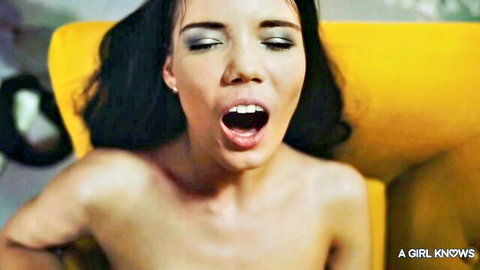 Lovenia Lux topless with ecstatic open mouth in steamy Euro romance scene