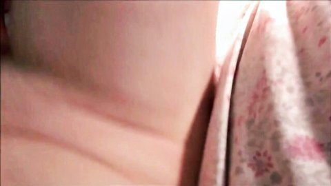 Stepmom in pink floral nightgown, close-up upper body tease