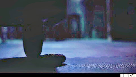 Maya Woulfe in shadowy blue-lit Hentaied night shift surprise, mysterious encounter