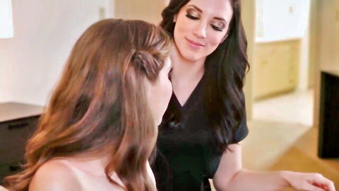 Kendra Lust intimately close with young brunette in Mommy's Girl scene