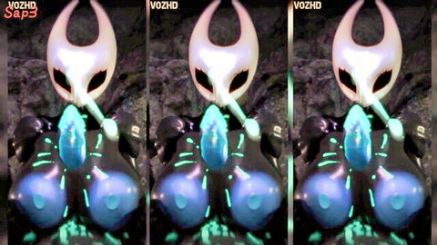 Hornet from Hollow Knight Silksong in explicit hentai HMV with glowing blue breasts