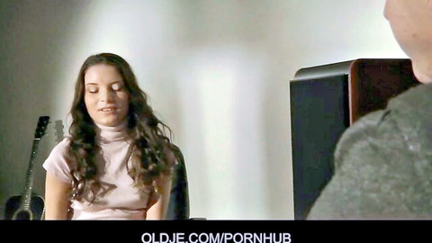 Anita Bellini seduces her old music teacher in soft-lit studio