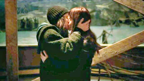 Anwen O'Driscoll and June Laporte passionate lesbian kiss in You Can Live Forever (2022)