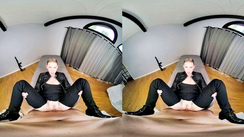 Melody Marks blonde solo explicit legs spread pussy exposure closeup
