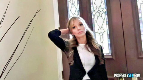 Blonde MILF Pristine Edge teases in sexy blazer and ponytail