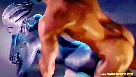 3D blue alien beauty fucked deeply by muscular orange stud