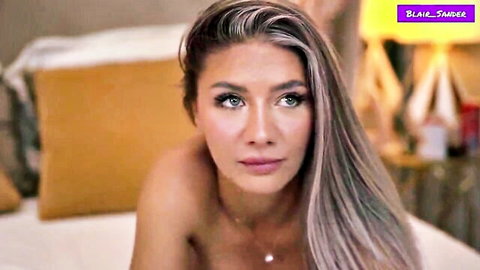 Blair Sander blonde with large tits in hot solo tease video