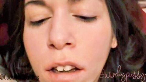 Vulnerable young woman with dark hair in emotional close-up from CockNinjaStudios taboo video