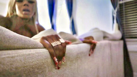 Vixen Valore gripping couch in ecstasy, Dire Desires Trench Ep 3