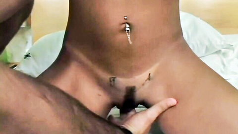 Latina Brunette Angel fingered in wild backdoor threesome heat