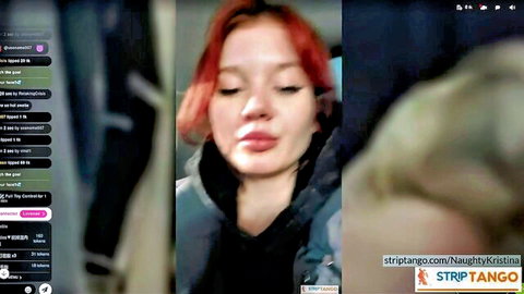 Naughty Kristina redhead in seductive close-up webcam tease