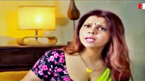 Indian woman in green saree with cleavage, surprised expression, Jaan Bhuj Kar S2E3