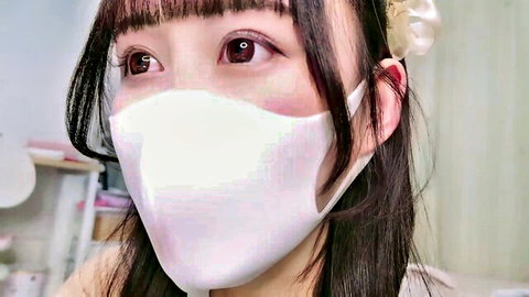 SHIORIoO cute masked Asian camgirl with bangs, teasing eyes