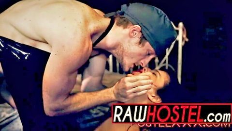 Kinky babe tied up and gagged by muscular man's big cock in BDSM scene