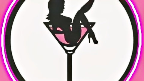 Seductive silhouette of woman in martini glass for Santaphilia lesbian episode 8