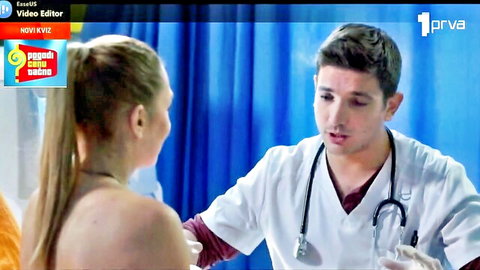 Nevena Stamenković as patient with doctor in hospital scene