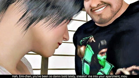 Nami-chan bold apartment sneak with smiling man, intimate JAV tease